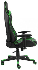 zöld PVC forgó gamer szék