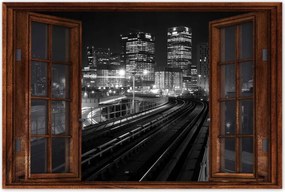 Poszterek 60x40 Felhőkarcolók Fekete-fehér