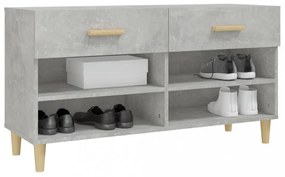 betonszürke szerelt fa cipőszekrény 102x35x55 cm
