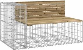 vidaXL tömör impregnált fenyőfa gabion kerti pad 122x71x65,5 cm