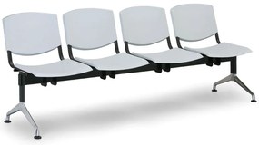 Design műanyag pad, 4 üléses, fekete