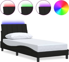 vidaXL ágykeret matrac nélkül Hanko fekete 90x200 cm szövet