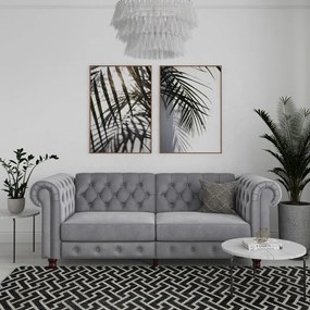 Világosszürke bársony kanapé 236 cm Felix – Støraa