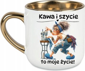 Elegáns bögre Kávé és varrás az életem a varrónőnek 400 Fehér