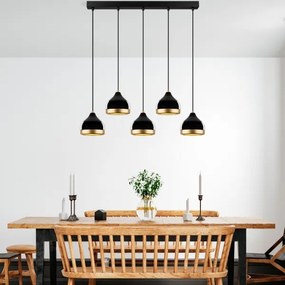 YILDO zsinóros csillár 5xE27/40W/230V, fekete/arany