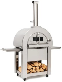 Diavolo Napoletana, pizzasütő kemence, faszén tüzelésű kemence, rozsdamentes acél