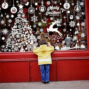 Karácsonyi ablakmatrica öntapadós karácsony 120 db fehér