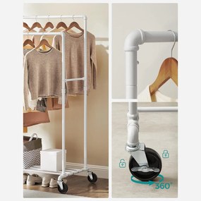 Dupla ruhatartó állvány, kabáttartó, fehér