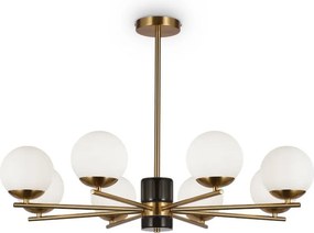 MAYTONI MOD187PL-08BS MARBLE Glamour Csillár Fehér, Sárgaréz E27 IP20