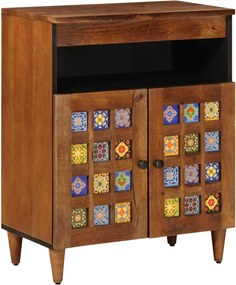 vidaXL Széf tárolóval ajtóval Dió 60 x 33 x 75 cm Tömör Mangófát