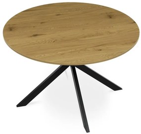 Kerek étkezőasztal vadtölgy színben. 120x75 cm. Mdf Asztallap, Fém váz.