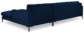 Bali sötétkék bársony sarokkanapé, jobb oldali - Cosmopolitan Design
