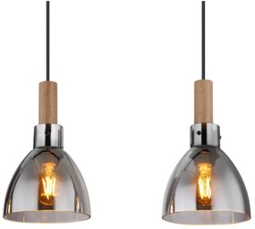 Globo 15550-4H - Kábeles csillár MATTEA 4xE27/6W/230V fekete/füstszínű