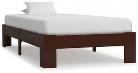 sötétbarna tömör fenyőfa ágykeret 90 x 200 cm
