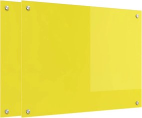 vidaXL Konyhai splashback 2 pcs Sárga 80 x 60 cm edzett üveg