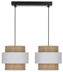 Fehér-natúr színű függőlámpa rattan búrával ø 20 cm Rattan – Candellux Lighting