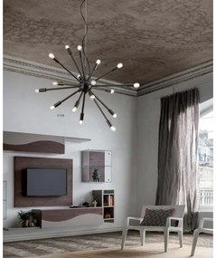 Redo 01-2936 - Csillár zsinóron STELLAR 18xE14/25W/230V fekete