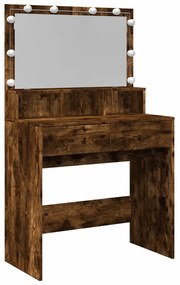 füstös tölgy színű fésülködőasztal LED-del 80 x 41 x 134,5 cm