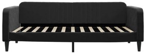fekete kihúzható bársonyheverő 100 x 200 cm