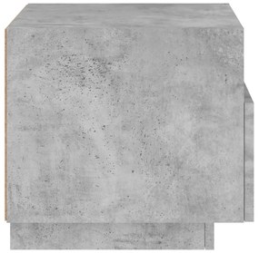 2 db betonszürke éjjeliszekrény LED-világítással 40x39x37 cm