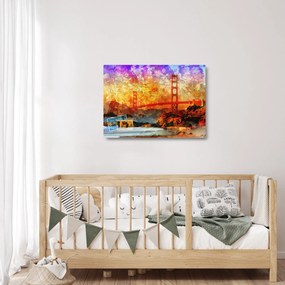 Kép - Golden Gate, San Francisco, Kalifornia (üvegen) (70x50 cm)