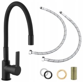 Caldo Freddo álló mosogató csaptelep FEKETE - FEKETE flexibilis kifolyócsővel