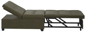 Sofa Bed 3-az-1 Kihúzható dizájn Sötétszürke Műsuede bőr