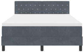 Boxspring Ágy Matrac Ezüst Szürke 160x200 cm Bársonyos