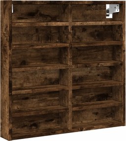 vidaXL füstös tölgy színű szerelt fa vitrinszekrény 60 x 8,5 x 58 cm
