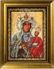 Szűz Mária Vallásos Kép Arany Díszített Keretben 30X40