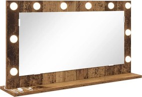 vidaXL Toalett Tükör Öreg fa 80 x 45 x 18 cm Üveg és mérnöki fa