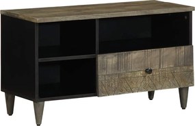 vidaXL fekete tömör mangófa TV-szekrény 80 x 33 x 46 cm