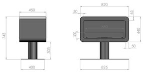 InFire - BIO kandalló 82,5x74,3 cm fekete