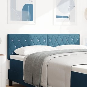 Fejtámla Kristálygombos Tűzött Sötétkék 140 cm Velvet