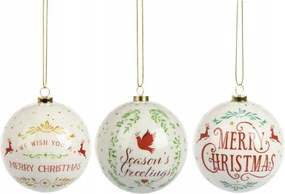 40db-os karácsonyfadísz szett Vintage mintás gömbök