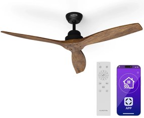 Santa Elena Smart 52", Ă 132 cm mennyezeti ventilĂĄtor, 9 060 mÂł/Ăł, valĂłdi fa lapĂĄtok, 6 sebessĂ©g beĂĄllĂtĂĄs, tĂĄvirĂĄnyĂtĂł