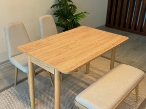 Étkezőgarnitúra(Kihúzható asztal, szék) (4 db) Vina Mini 01 1005 - Tölgy, Krém