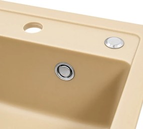 Nia szögletes egy medencés gránit mosogató bézs