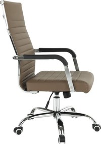 Irodai szék, textilbőr/fém, taupe/króm, FARAN