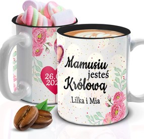 Bögre 300ml Fekete Belső Anya Kreátor Saját Minta Személyre szabott