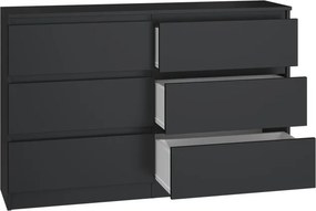Aldabra M6 120 2X3 komód, 120x75x30 cm, fekete