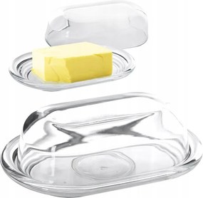 Vajtartó üveg konyhai edény fedővel vaj tároló