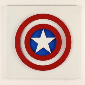 Vidám Fal |  3D fa dekoráció Amerika kapitány jel 30 x 30 cm