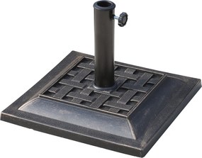 Outsunny Napernyő Állvány Poliészter Gyanta 9kg Napernyő Alap 38mm/48mm Átmérőjű Napernyőoszlophoz Kerthez, Erkélyhez, Bronz | Aosom