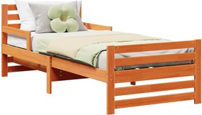 vidaXL Ágykeret fejtámlával Faggyú barna 80 x 200 cm Faanyag