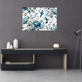 Kép - Kolibrikok virágokkal (90x60 cm)