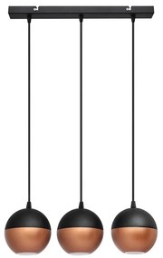 LED Csillár zsinóron MIDWAY 3xGU10/4,8W/230V fekete/réz