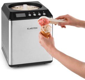 Klarstein Vanilla Sky, fagylaltgép, kompresszorral, 180 W, 2 L, rozsdamentes acél, ezüst