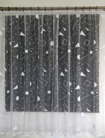 Mg Függöny jacquard 618/330 Fehér 200x180 M szalaggal