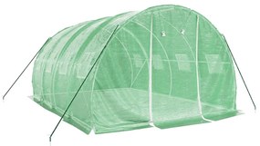 zöld acélvázas melegház 12 m² 4 x 3 x 2 m